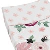 Sweet Jojo Designs Girl Changing Pad Cover Watercolor Floral Pink White and Green - 3 of 4