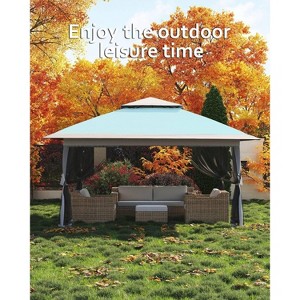 13x13 Pop Up Canopy Tent with Mosquito Netting, Instant Portable Shelter for Outdoor Backyard Parties Heavy Duty Foldable Gazebo with Carrying Bag - 1 of 4