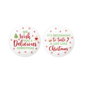 Gallerie II 6" Christmas Cute Humor Decorative Serving Plates, Set of 2 - 1 of 4