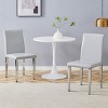 Modern Faux Leather Dining Chairs Set Of 2,Dining Chair with Metal Legs,High-Back Design Accent Chair For Dining Room Kitchen-Coolbibila - 3 of 4