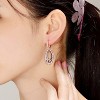 Guili Sterling Silver Rose Gold Plated Dangling Earrings with Coffee Cubic Zirconia, an Exquisite and Unique Jewelry Piece for a Bold Statement - 2 of 4