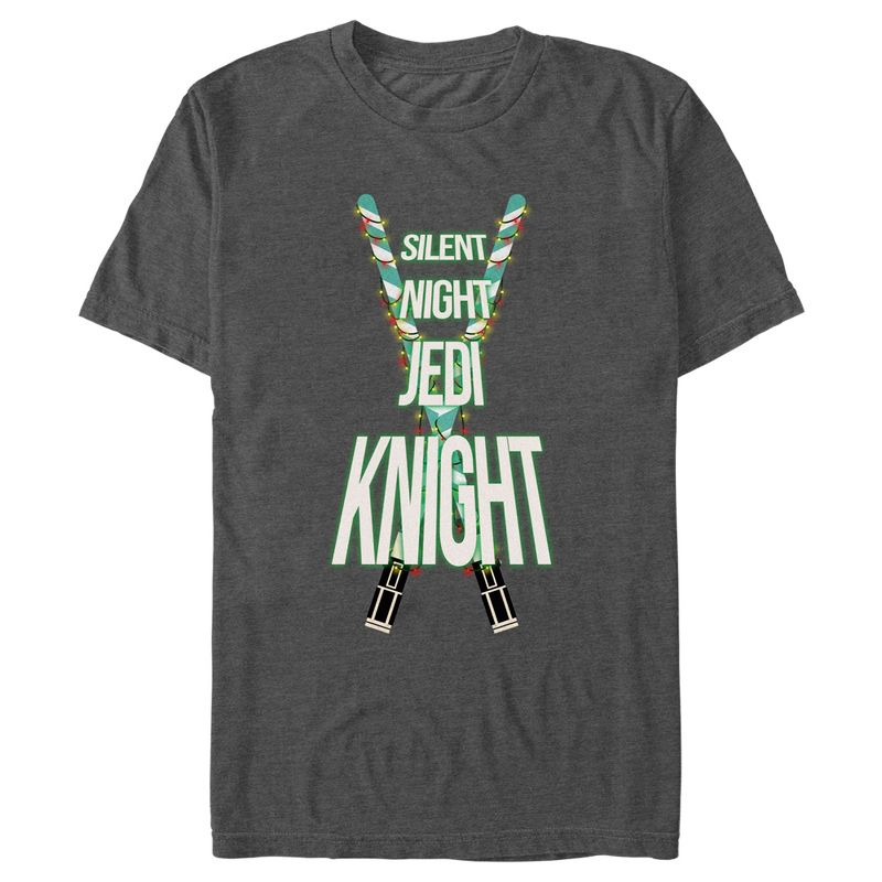 Men's Star Wars Christmas Silent Night Jedi Knight T-Shirt, 1 of 5