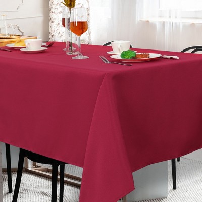 55"x70" Rectangle Polyester Stain Resistant Solid Tablecloths Red - PiccoCasa