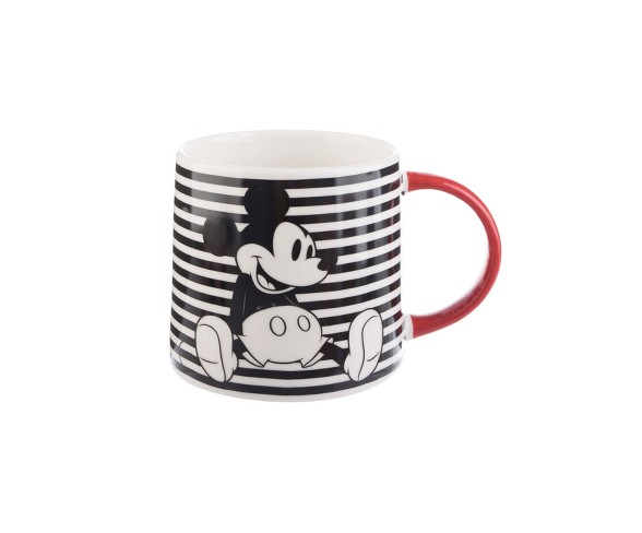 Mickey Mouse & Friends Mickey Mouse Porcelain Mug 26oz Stripes - Black/White