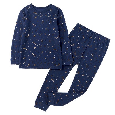 Owlivia Organic Cotton Baby Long Sleeve Pajama Sets, Toddler 2Pc Sleepwear - Starry Sky