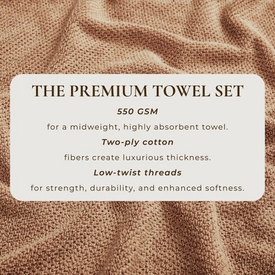 Clay Cotton Textured Hand Towels Set of 6