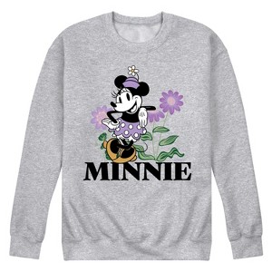 Men's - Disney - Vintage Minnie Mouse Flowers Graphic Fleece Sweatshirt - 1 of 4