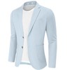 Clearlove Men's Linen Cotton Blend Two-Button Unstructured Blazer with Patch Pockets Relaxed Fit Sport Coat Business - 3 of 4