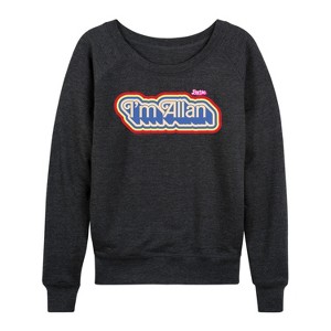 Women's - Barbie - I'm Allen Lightweight French Terry Wide Neck Long Sleeve Shirt - 1 of 4