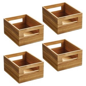 iDesign Acacia Wood Pantry Bin with Handles - 1 of 4