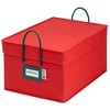Hold N' Storage - Under bed Christmas Ornament Storage Container Box with Dividers and 2 Durable Trays - Fits up to 48 - 3" Ornaments - Red - 3 of 4