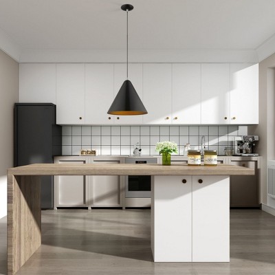 Contemporary Mini Pendant Light with Gold Interior & Shiny Black Exterior