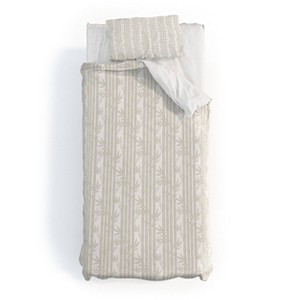 Deny Designs Little Arrow Design Co Bamboo Stripes Neutral Duvet Cover Bedding Set Beige - 1 of 4
