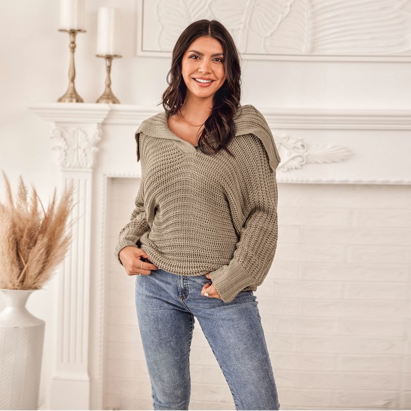 Women's Chunky Knit V-Neck Sweater - Cupshe, 4 of 8