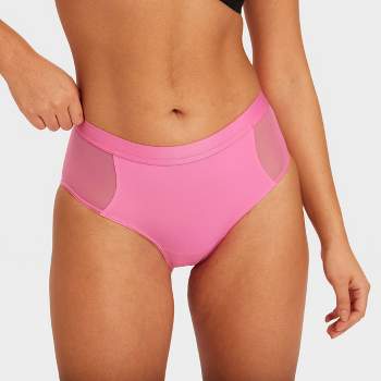 Allegra K Women's Elastic High-waisted Unlined Breathable No Show Hipster  Underwear Mid Pink Large : Target