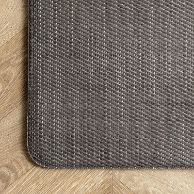 Dark Grey Braided Synthetic Non-slip Comfort Mat 20" x 42"