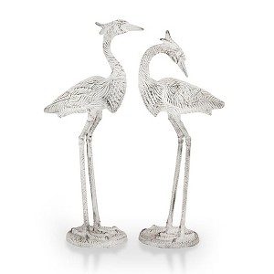 SPI Home Courting Egrets Garden Sculpture Set of 2 – Elegant Metal Birds for Outdoor Display - 1 of 3