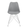 Simple Relax Set of 2 Leatherette and Metal Dining Chairs in Grey - 3 of 4