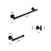 JUJABU 3-Piece Bathroom Hardware Set with Towel Bar, Toilet Paper Holder & Robe Hooks - 2 of 4