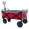 VisioGear Outdoor Serving Carts, Portable Folding Beach Wagons with Wheels, 150L Collapsible Outdoor Carts Foldable, Red, 36.61"*20.94"*39.17" - 3 of 4