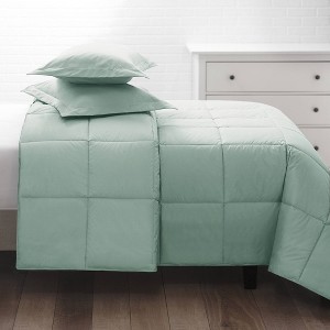 Allied Home Twin Soft Touch Down Alternative Comforter Seafoam: Hypoallergenic Microfiber, Quilted, Machine Washable - 1 of 3