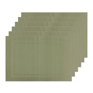 Unique Bargains Dining Room Heat-resistant Modern PVC Placemats 18 x 12 Inches 6 Pcs - 1 of 4