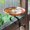 7.5" Dogwood Garden Birdbath with Over Rail Bracket Copper Plated and Colored Patina Finish - ACHLA Designs: Weather-Resistant Iron & Steel - 3 of 4