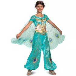 Aladdin Jasmine Teal Deluxe Child Costume, Medium (7-8)