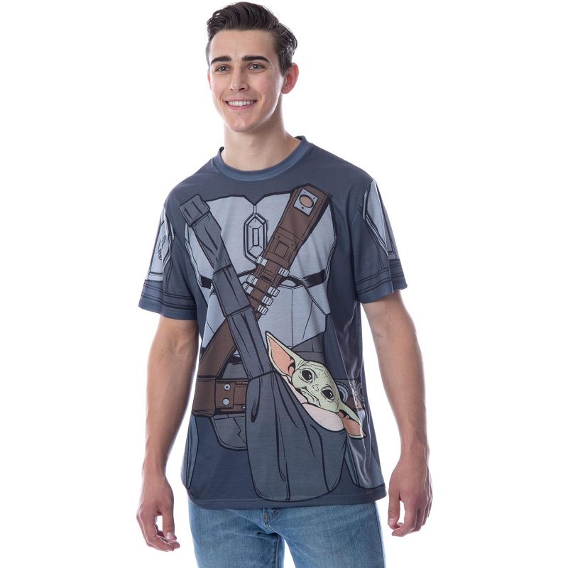 Star Wars Mens' The Mandalorian Mando Holding The Child Costume Shirt, 1 of 5