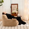 Gulches Comfy Bean Bag Sofa for Adults with Back Support, Khaki Faux Fur Floor Sofa, Stuffed Bean Bag Chair for Living Room Bedroom - 3 of 4