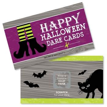 Big Dot of Happiness Happy Halloween - Witch Party Game Scratch Off Dare Cards - 22 Count