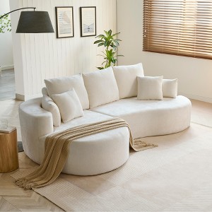 Christopher Knight Home Shamus 106" Modern Cozy Upholstered 4 Seater Curved Sectional Sofa with 7 Pillows - 1 of 1