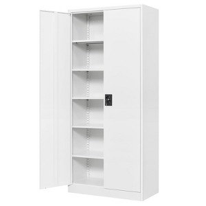 Mlezan Storage Cabinet with Locking Doors, 71" Tall 18" Deep Metal Cabinet with 5 Adjustable Shelves for Pantry, Office,  Home Kitchen Pantry Cabinets - 1 of 4