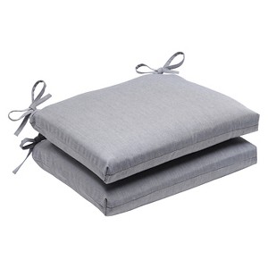 2pc Squared Edge Seat Cushion Set - Gray - Sunbrella