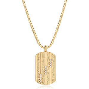 Custom Engraved Gold Disc Pendant Necklace - Dainty Round Medal Chain for Women - 1 of 4