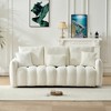 78'' Teddy Fabric 3-Seater Sofa with Solid Wood Frame, 3 Back Pillows, 3 Back Cushions, and Oversized Upholstered Chair Design - 2 of 4