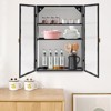 YIYIBYUS 3 Tiers Haze Double PC Door Black Wall Cabinet with Detachable Shelves - 2 of 4