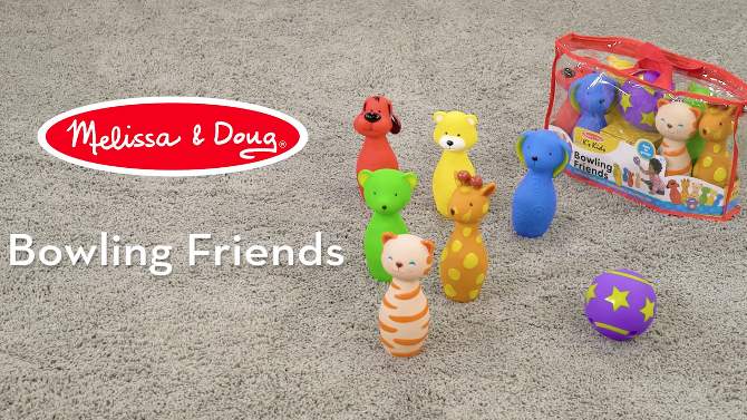 Melissa &#38; Doug K&#39;s Kids Bowling Friends Play Set and Game With 6 Pins and Convenient Carrying Case, 2 of 13, play video