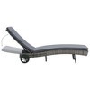 vidaXL Sun Lounger with Wheels and Cushion Poly Rattan Anthracite - 3 of 4