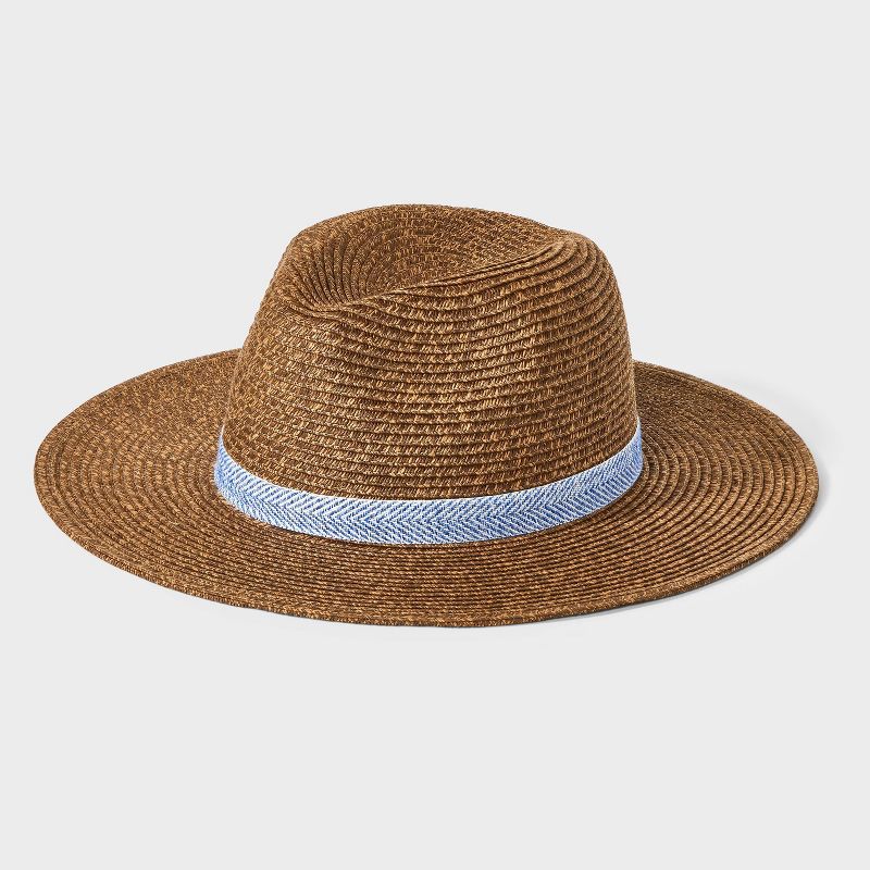 Men&#39;s Paper Flat Brim Panama Hat with Chevron Band - Goodfellow &#38; Co&#8482;, 1 of 6