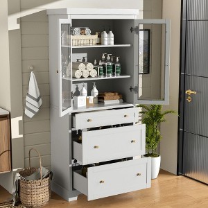 NicBex 70.1 inch Bathroom Storage Cabinet,Tall Floor Cabinets with 2 Adjustable Shelves & 3 Drawers,Bathroom Storage Cabinet for Bathroom - 1 of 4