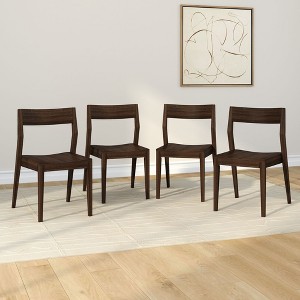 Plank+Beam Modern Dining Chair Set of 4, Solid Wood Chairs for Kitchen, Office, Living Room - 1 of 4