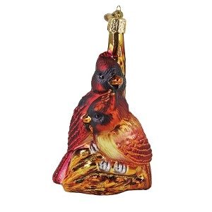 Old World Christmas Glass Blown Ornament for Christmas Tree, Pair of Cardinals - 1 of 4