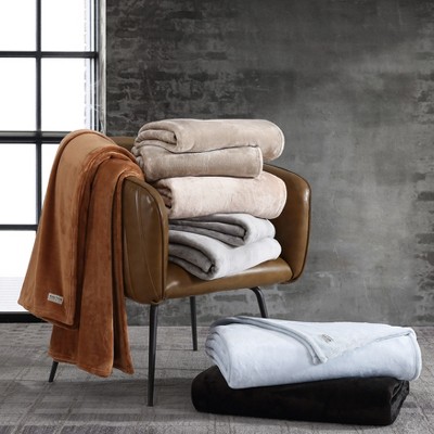 Kenneth Cole Ginger Orange Full Plush Fleece Blanket