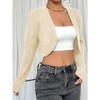 BLUEMING Womens Cardigans Long Sleeve Open Front Crop Cardigan Drop Shoulder Knit Bolero Shrug Sweater Outfits - 4 of 4