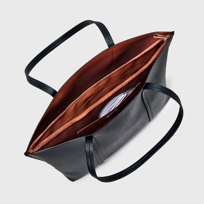 Сумки A New Day Triple Compartment Work Tote Handbag - A New Day™ Black: Shell, Double Shoulder Handles — фото 4