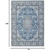 Bohemian Washable Runner Rug, Kitchen Rug, Vintage Floral Print, Non-Slip Backing, Low-Pile Polyester for Bathroom Hallway Entryway - 3 of 4