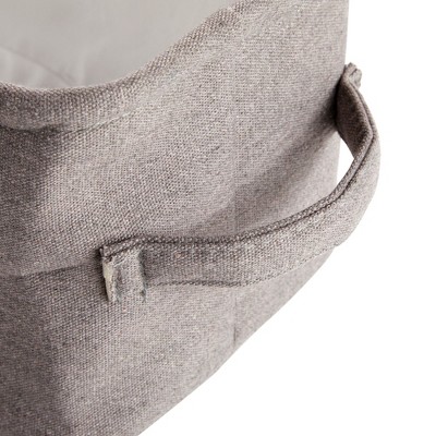 Gray Jute Rectangular Bathroom Storage Bin with Handles