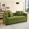 TiramisuBest 77.9-inch folding dual-purpose three-seater green flannel sofa that can be pulled out and turned into a bed, Modular Sectional - 2 of 4