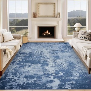 Acekool Modern Abstract Area Rug, Washable Soft Low Pile Non Slip Carpet for Living Room Bedroom Dining, Flat Weave, Easy Care - 1 of 4